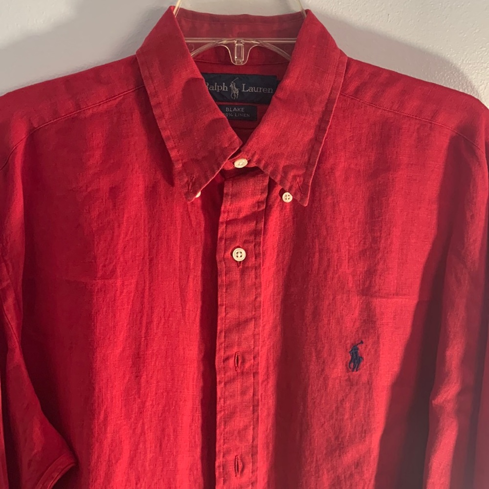 Red polo button up